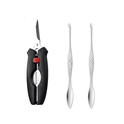 Crab Tool 304 Stainless Steel Crab Fork Crab Scissors Crab Needle,Style: 2 Fork 1 Knife - Gadgets by buy2fix | Online Shopping UK | buy2fix