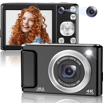 DC308 2.8-Inch 4K HD Front And Rear Dual-Camera 16X Zoom Digital Camera AU Plug(Black) - Children Cameras by buy2fix | Online Shopping UK | buy2fix