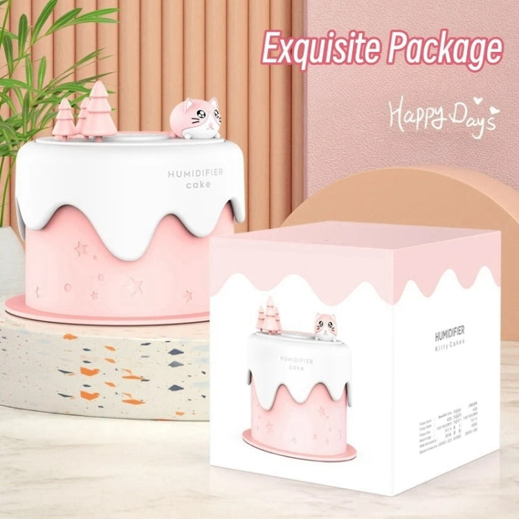 M328 Battery Type Mini Desktop Night Light Cartoon Cake Silent Spray Humidifier(Pink) - Air Purifiers & Accessories by buy2fix | Online Shopping UK | buy2fix