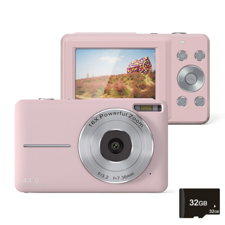 DC403L-AF 2.4-Inch 16X Zoom HD Digital Camera Mini Children Photography Camera UK Plug(Pink+32G) - Children Cameras by buy2fix | Online Shopping UK | buy2fix