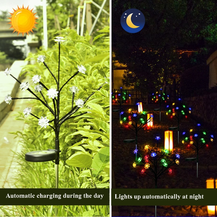 16 LED Solar Tree Branch Lotus Lamp Outdoor  Garden Lawn Light - Solar Lights by buy2fix | Online Shopping UK | buy2fix