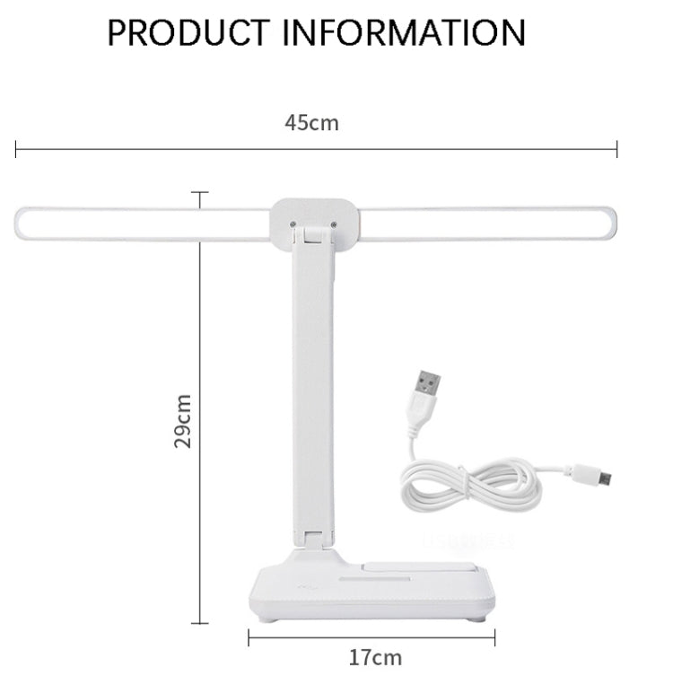 Double Head Lighting LED Charging Desk Lamp,Style: Rechargeable 3600mAh+Cable - Desk Lamps by buy2fix | Online Shopping UK | buy2fix