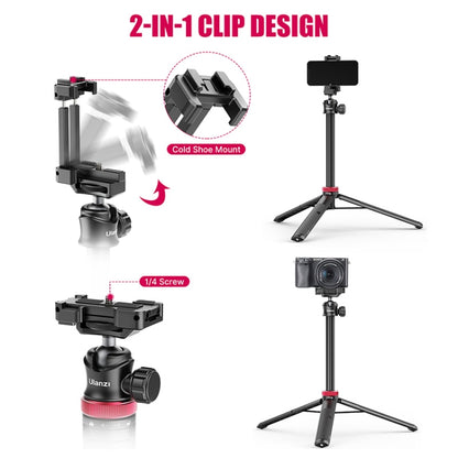 Ulanzi MT-44 42 inch Tripod With Phone Mount Holder( Black) - Stand by Ulanzi | Online Shopping UK | buy2fix