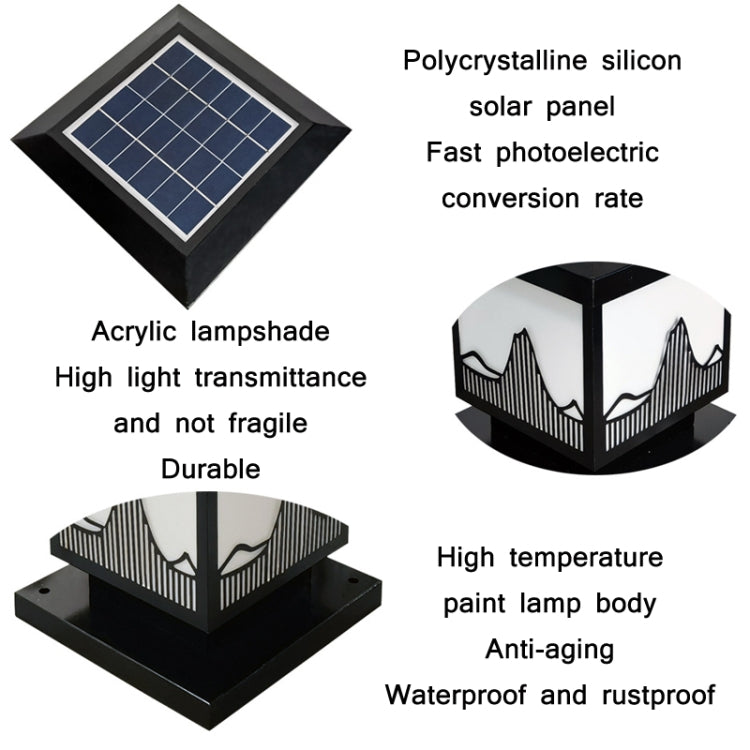 Outdoor Doorpost Waterproof Solar Landscape Light(Mountain Stream) - Solar Lights by buy2fix | Online Shopping UK | buy2fix