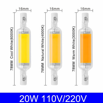 78MM 10W R7S LED COB Dimmer Glass Lamp Double-end Horizontal Plug-in Light(220v Cold White Light) - LED Blubs & Tubes by buy2fix | Online Shopping UK | buy2fix