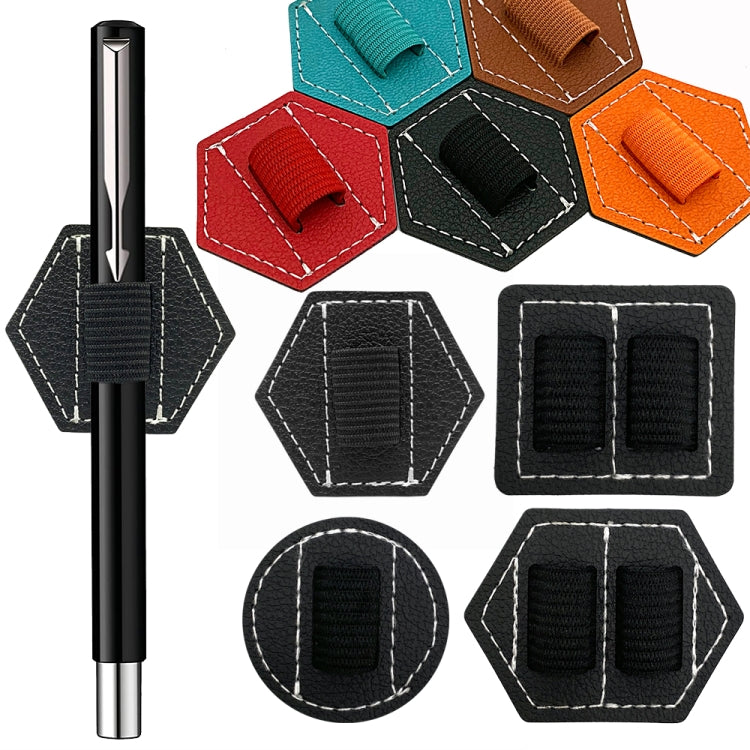 5 PCS Capacitive Pen Bag Self Adhesive Pen Holder PU Pen Clip,Style: Hexagonal Black - Pencil Accessories by buy2fix | Online Shopping UK | buy2fix