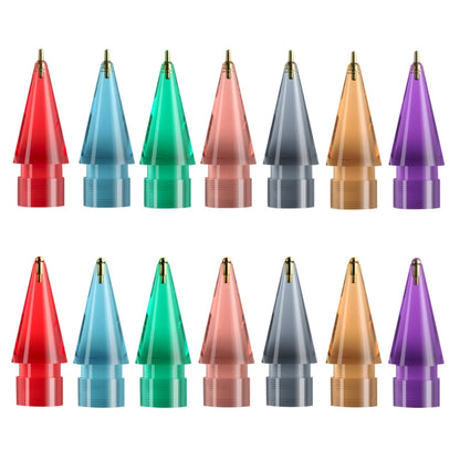 For Apple Pencil 1/2 2pcs Stylus Transparent Replacement Needle Nib, Spec: Round (Gold) - Pencil Accessories by buy2fix | Online Shopping UK | buy2fix