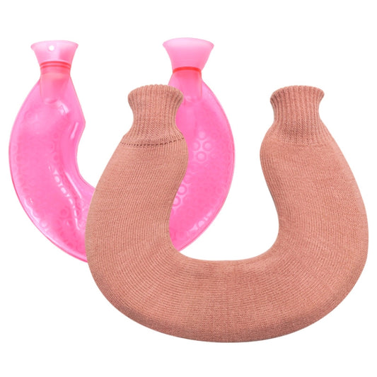 U-shaped PVC Hot Compress Shoulder And Neck Explosion-proof Water Injection Hot Water Bag(Rose Red + Light Pink) - Hot Water Bags by buy2fix | Online Shopping UK | buy2fix