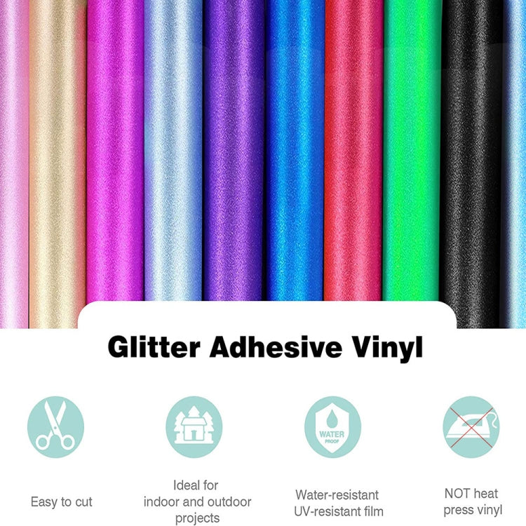 30 x 50cm Glitter Adhesive Craft Permanent Vinyl Film For Cup Wall Glass Decor(Gold) - Sticker by buy2fix | Online Shopping UK | buy2fix