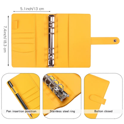 A6 Macaron Notebook PU Loose-leaf Cash Budget Handbook(Yellow) - Notebooks by buy2fix | Online Shopping UK | buy2fix