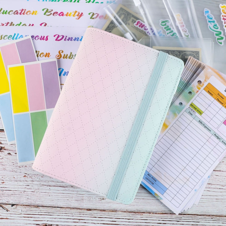 A6 Gradient Macaroon Loose-leaf Handbook Cash Budget Book(Yellow Pink Purple) - Notebooks by buy2fix | Online Shopping UK | buy2fix