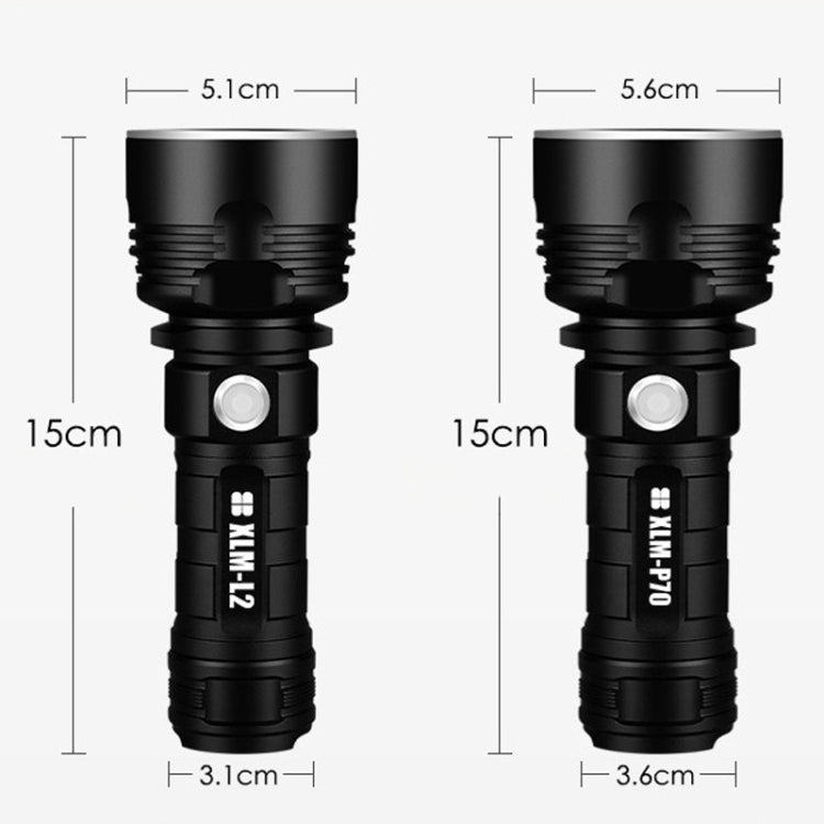 Strong Light Outdoor Waterproof Camping Aluminum LED Flashlight, Style: P70 (Without Battery) - LED Flashlight by buy2fix | Online Shopping UK | buy2fix