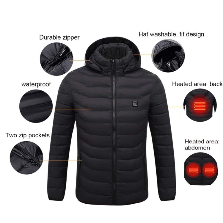 9 Zone Red USB Winter Electric Heated Jacket Warm Thermal Jacket, Size: XXL - Down Jackets by buy2fix | Online Shopping UK | buy2fix