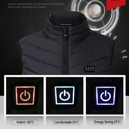 13  Area Double Control Black USB Electric Heating Undershirt Intelligent Warm Vest(6XL) - Down Jackets by buy2fix | Online Shopping UK | buy2fix