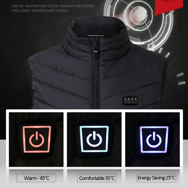 13  Area Double Control  Blue USB Electric Heating Undershirt Intelligent Warm Vest(XXL) - Down Jackets by buy2fix | Online Shopping UK | buy2fix