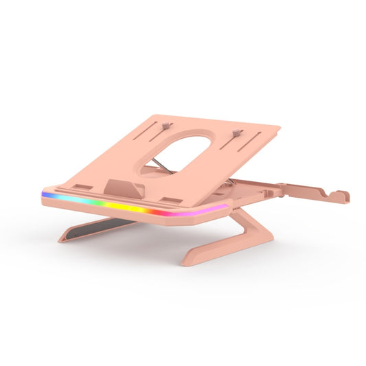 Laptop Stand with RGB Lighting 9-Level Adjustable Notebook Stand(Pink) - Laptop Stand by buy2fix | Online Shopping UK | buy2fix