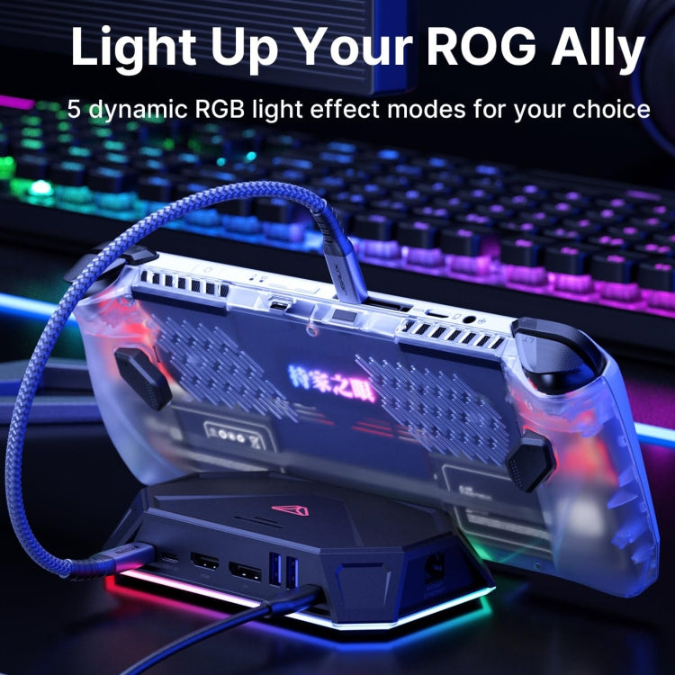 For ASUS ROG Ally Game Console JSAUX  RGB Transparent Back Plate With Tool - Pocket Console by JSAUX | Online Shopping UK | buy2fix