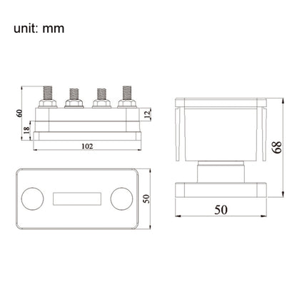 600A 48V RV&Ship Modification 4-way Large Electric DC Busbar(AOA4713CR-M10) - Marine Accessories & Parts by buy2fix | Online Shopping UK | buy2fix