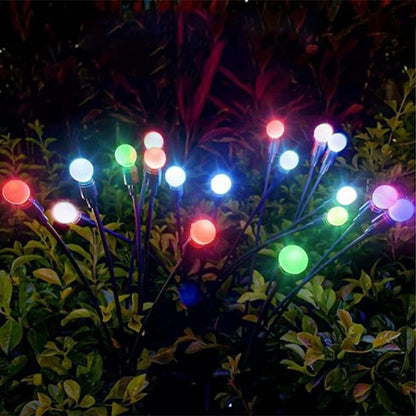 2sets Solar Firefly Lights Christmas Outdoor Garden Waterproof Lawn Lights, Color: 8 Head Warm Light - Solar Lights by buy2fix | Online Shopping UK | buy2fix