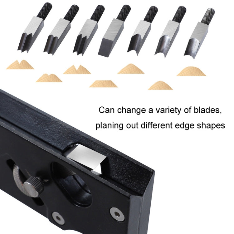 Woodworking Multi-Angle Chamfering Adjustable Depth Hand Planer, Color: Black + 6 Blades - Wood Planers by buy2fix | Online Shopping UK | buy2fix