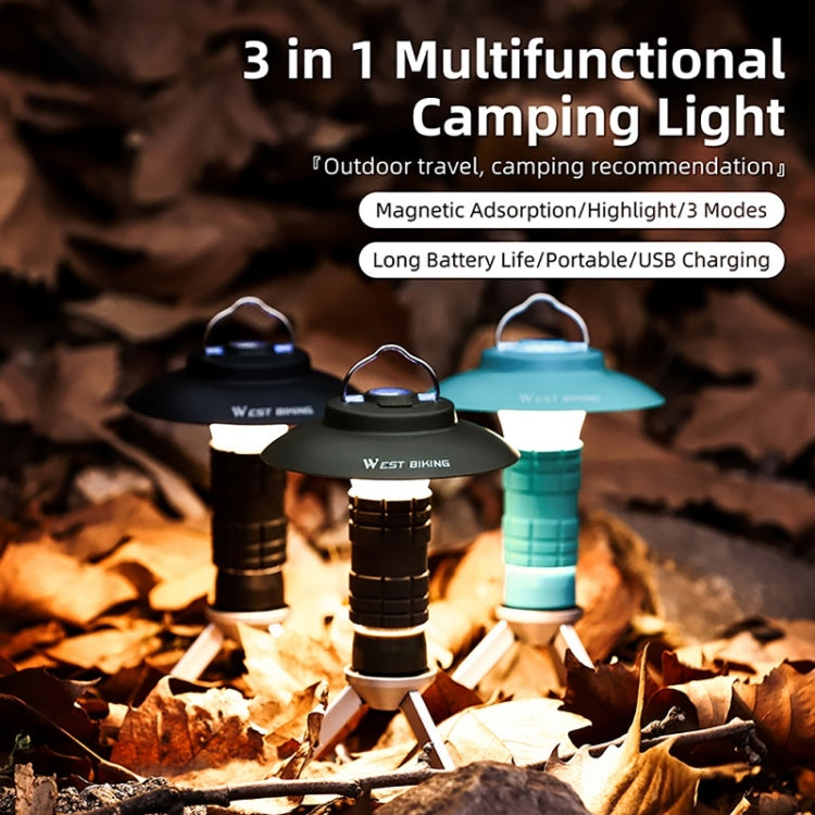 WEST BIKING Outdoor Lighthouse Camping Light LED Portable Magnetic Emergency Flashlight(Army Green) - Camping Lighting by WEST BIKING | Online Shopping UK | buy2fix