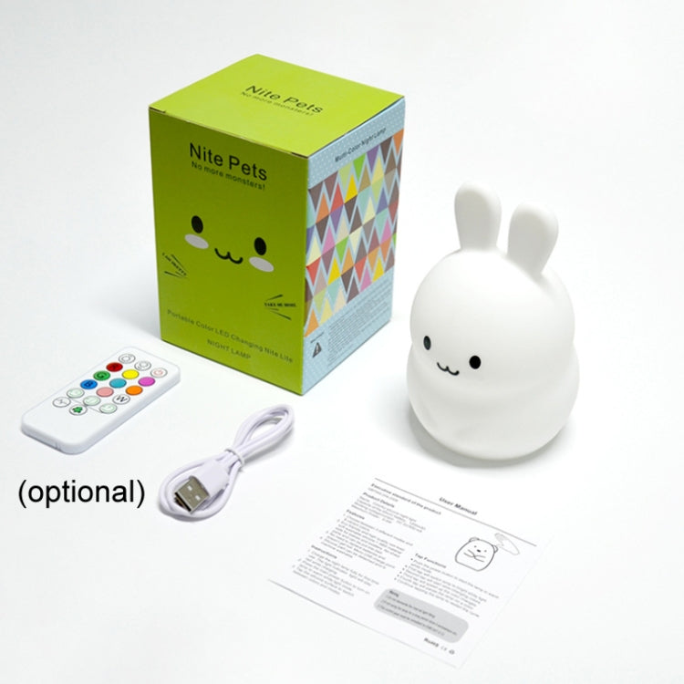 Rabbit Silicone Pat Night Light Children Gift Color Changing Lamp, Specification: Charging - Night Lights by buy2fix | Online Shopping UK | buy2fix