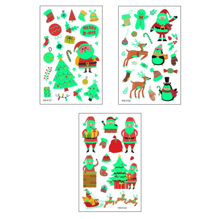 10pcs Christmas Glow Waterproof Cartoon Tattoo Sticker(WS-K121) - Christmas Others by buy2fix | Online Shopping UK | buy2fix