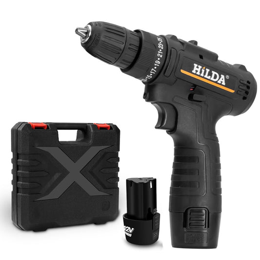 HILDA Home Power Drill 12V Li-Ion Drill With Charger And Battery, UK Plug, Model: Plastic Packing - Drill & Drill Bits by HILDA | Online Shopping UK | buy2fix