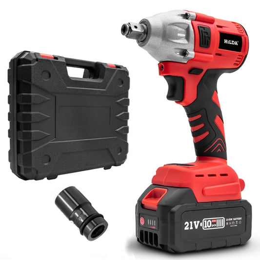 HILDA Motorized Wrenches Lithium Repair Parts With 22mm Socket, EU Plug, Model: Red With 1 Battery+1 Charger (3000mAh) - Screws by HILDA | Online Shopping UK | buy2fix