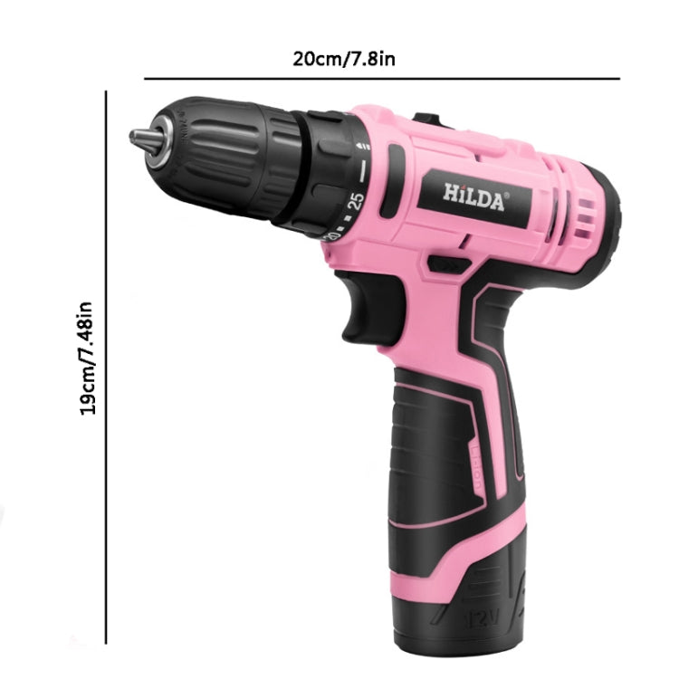 HILDA 12V Cordless Impact Drill Electrical Screwdriver, Plug: UK Plug - Drill & Drill Bits by HILDA | Online Shopping UK | buy2fix