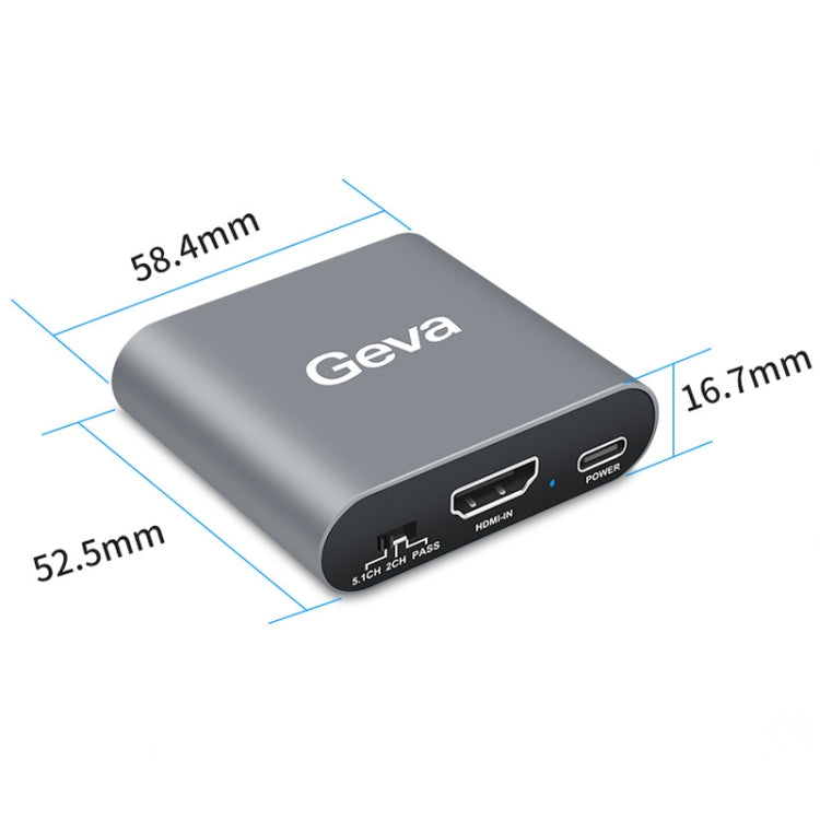 Geva SEP02 4K HDMI Audio Splitter 5.1 Optical Converter - Splitter by Geva | Online Shopping UK | buy2fix