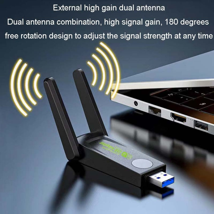 1300Mbps Wireless Network Card Gigabit Dual Band 5G Driverless Computer USB Network Card, Scope: 600m - USB Network Adapter by buy2fix | Online Shopping UK | buy2fix