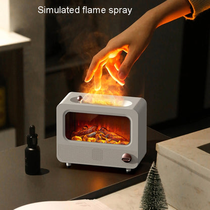 USB White Noise Simulation Flame Fire Furnace Aromatherapy Machine Indoor Large Spray Measurement Humidifier(Black) - Air Purifiers & Accessories by buy2fix | Online Shopping UK | buy2fix