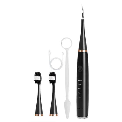 6 In 1 Electric Dental Scaler Calculus Removal Teeth Cleaning Set, Color: Black Basic - Oral Irrigators by buy2fix | Online Shopping UK | buy2fix