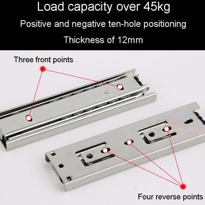 4 inch 10cm Thickened Three Sections Ball Slide Mute Drawer Track Rail - Furniture Accessories by buy2fix | Online Shopping UK | buy2fix