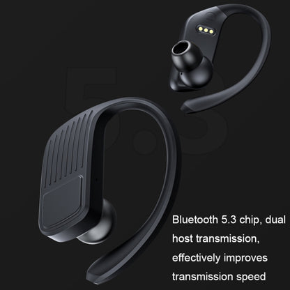 LED Digital Display Wireless Ear-Mounted Waterproof Bluetooth Earphone(Black) - Bluetooth Earphone by buy2fix | Online Shopping UK | buy2fix