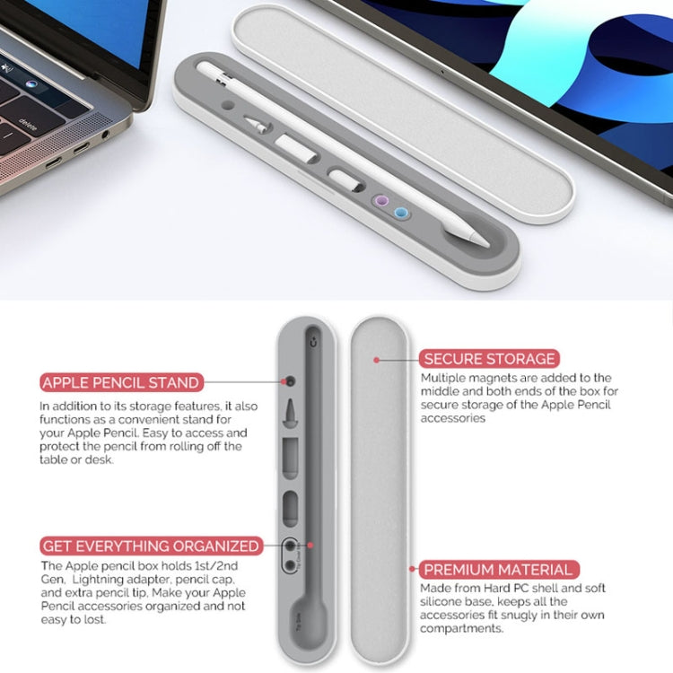 AahStyle PT121 For Apple Pencil 1 / 2 Magnetic Storage Convenient Pen Box(Blue) - Pencil Accessories by AahStyle | Online Shopping UK | buy2fix