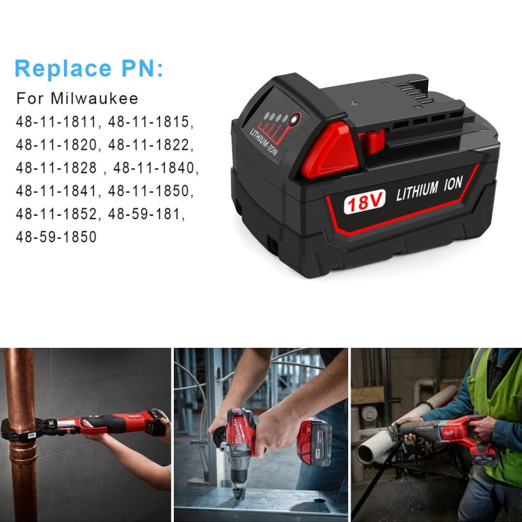 3.0Ah For Milwaukee 48-11-1811 / 48-11-1815 / 48-11-1820 18V Power Lithium Battery Electric Tool Accessories - Electric Saws & Accessories by buy2fix | Online Shopping UK | buy2fix