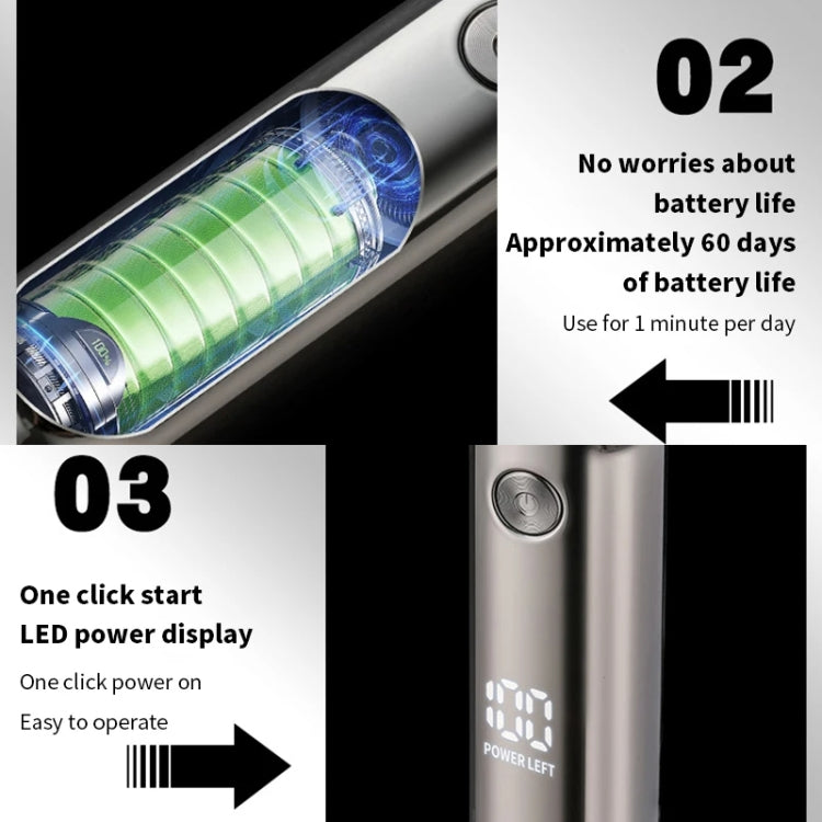 Men Electrical Shaver Portable Mini LED Digital Display Smart Shaving Razor(Fantasy Night Black) - Electric Shavers by buy2fix | Online Shopping UK | buy2fix