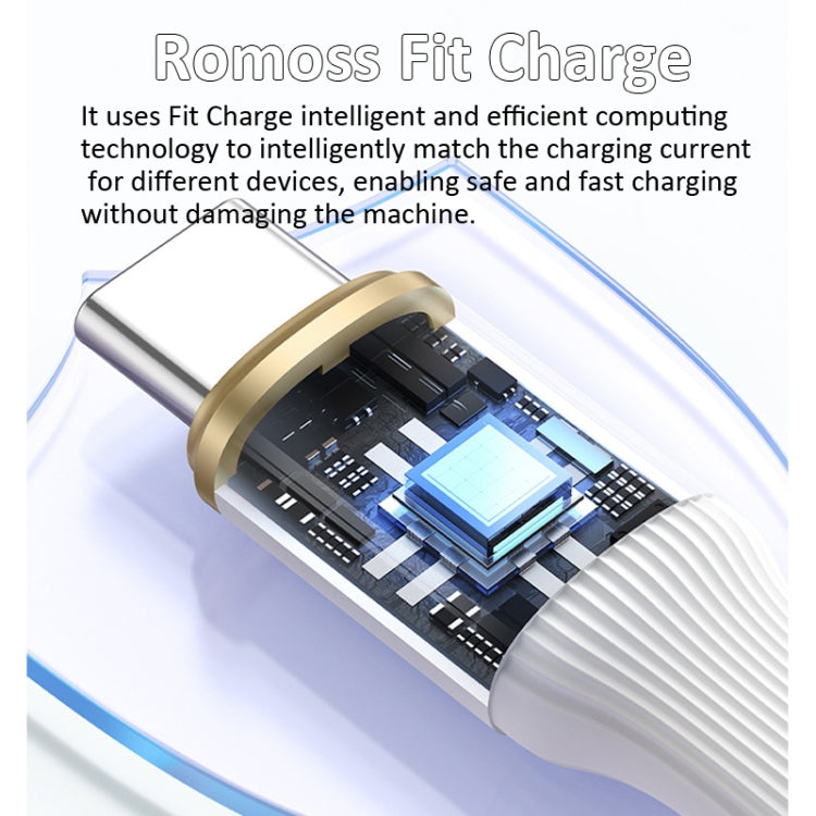 ROMOSS PD100W 3-In-1 Retractable Data Cable Type-C/USB-C To 8 Pin & Type-C & Micro Line 1.1m (White) - Multifunction Cable by ROMOSS | Online Shopping UK | buy2fix