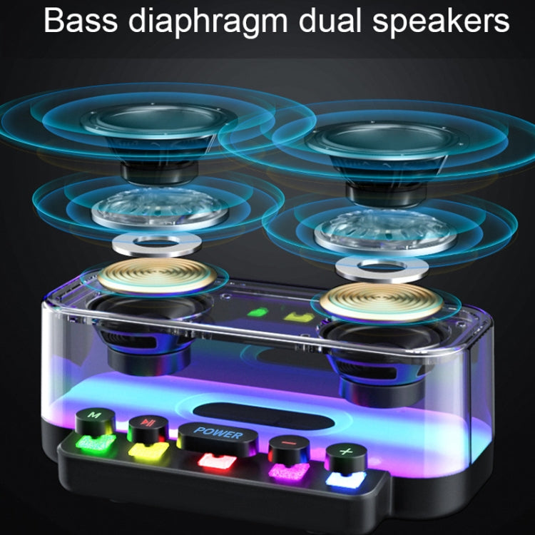 Wireless Bluetooth Speaker Subwoofer with Colorful Lights Supports U Disk(Black) - Desktop Speaker by buy2fix | Online Shopping UK | buy2fix