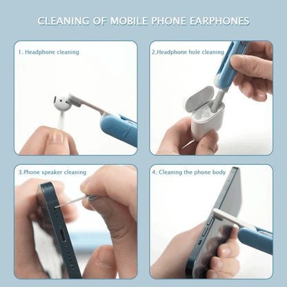 Bluetooth Earphone Cleaning Artifact Phone Dust Removal Tool Multi-Function Cleaning Brush(Grey) - Other Accessories by buy2fix | Online Shopping UK | buy2fix