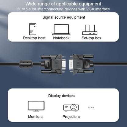 JINGHUA VGA3+6 Computer Monitor Screen Connection Cable VGA Display Connection Wire, Size: 3m(Black) - Cable by JINGHUA | Online Shopping UK | buy2fix
