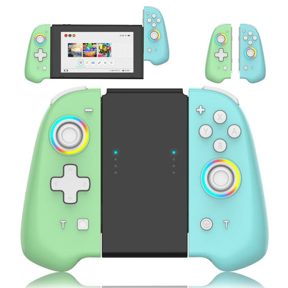 For Switch Joycon With Colorful Light Left And Right Handle(White Button) - Gamepads by buy2fix | Online Shopping UK | buy2fix