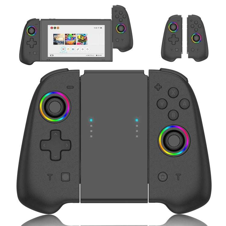 For Switch Joycon With Colorful Light Left And Right Handle(Black) - Gamepads by buy2fix | Online Shopping UK | buy2fix