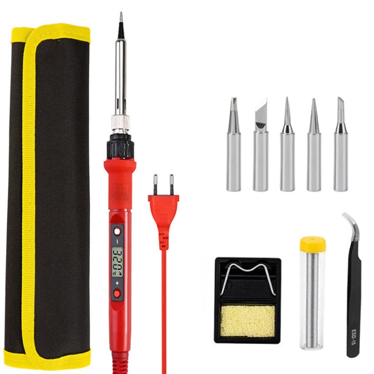 10pcs/ Set 80W Internal Heating Welding Digital Display Soldering Iron Temperature Adjustment Set, Model: Red US Plug - Electric Soldering Iron by buy2fix | Online Shopping UK | buy2fix