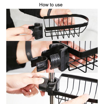 Kitchen Faucet Shelf No-Punch Sink Rag Drainage Basket Sponge Drainage Storage Rack, Style: B Black - Shelf by buy2fix | Online Shopping UK | buy2fix