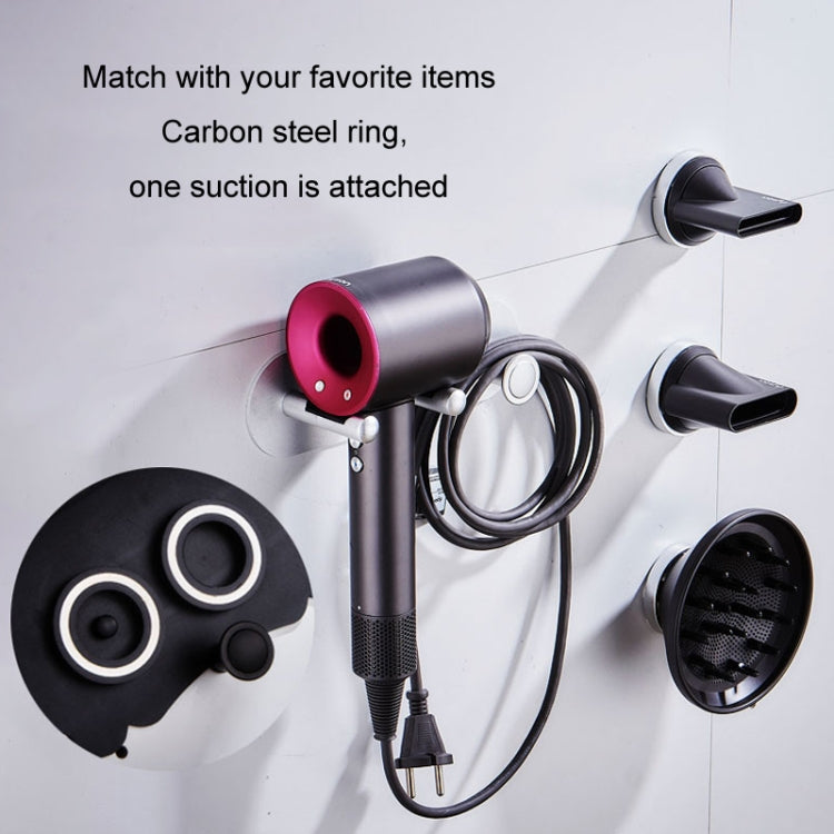 Wall Mounted Hair Dryer Holder Hole-Free Bathroom Space Aluminum Multifunctional Shelf, Style: Large Black - Shelves by buy2fix | Online Shopping UK | buy2fix