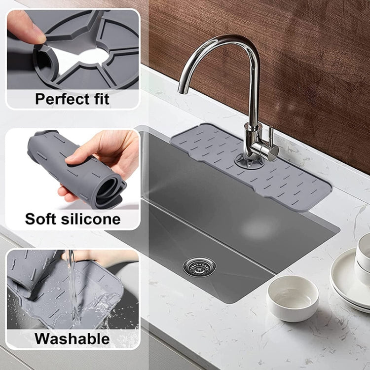 Kitchen Bath Faucet Silicone Drain Mat Sink Splash Proof Silicone Pad(Gray) - Faucets & Accessories by buy2fix | Online Shopping UK | buy2fix