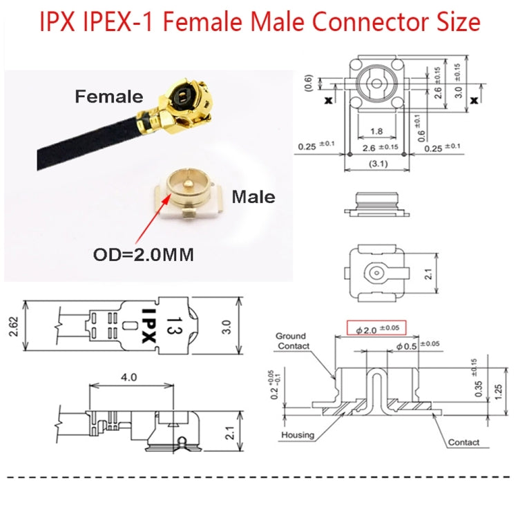 1 In 3 IPX To SMAJ RG178 Pigtail WIFI Antenna Extension Cable Jumper(20cm) - Connectors by buy2fix | Online Shopping UK | buy2fix